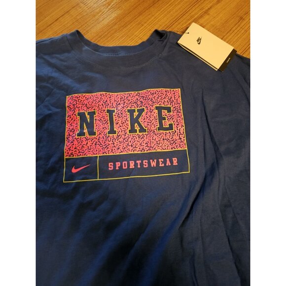 Nike Sportswear T Shirt Blue and Pink Womens Size XL - Picture 2 of 3